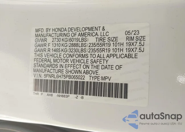 5FNRL6H75PB065022: 42683077