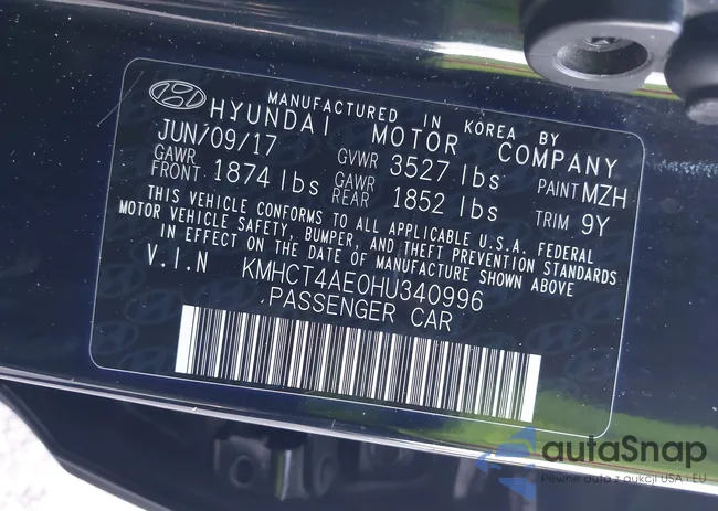 KMHCT4AE0HU340996: 42683224