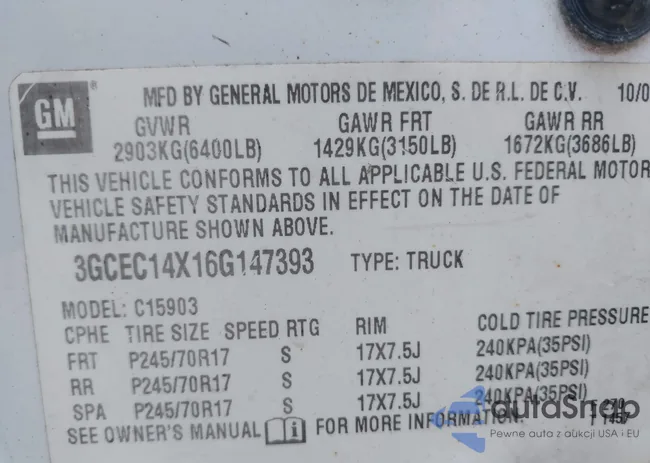 3GCEC14X16G147393: 42684283
