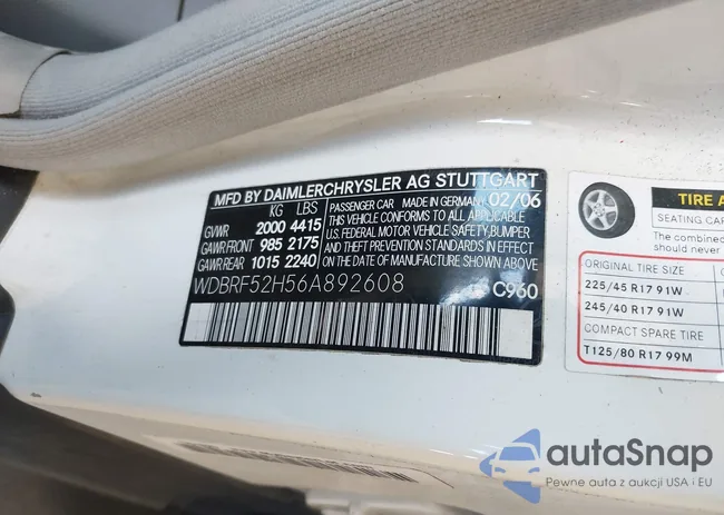 WDBRF52H56A892608: 42684296