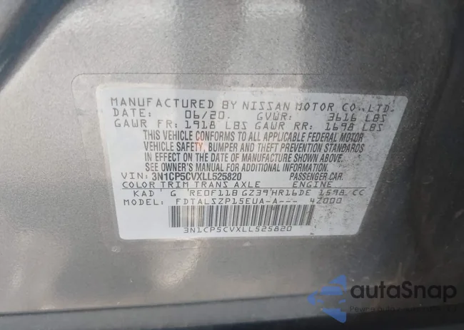 3N1CP5CVXLL525820: 42684361