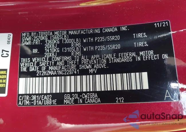 2T2HZMAA1NC229741: 42684393