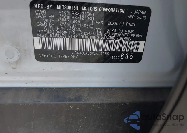 JA4J3UA83PZ051368: 42684439