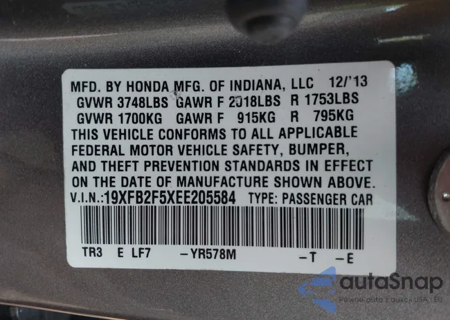 19XFB2F5XEE205584: 42684463