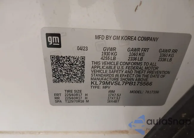 KL79MVSL7PB175566: 42684617