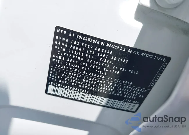 3VV2B7AX5KM045850: 42684719