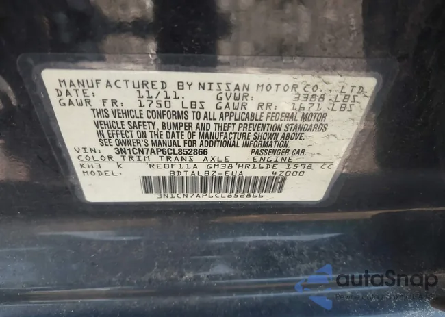 3N1CN7AP6CL852866: 42684792