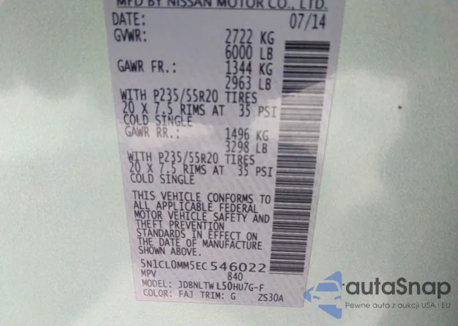 5N1CL0MM5EC546022: 42684812