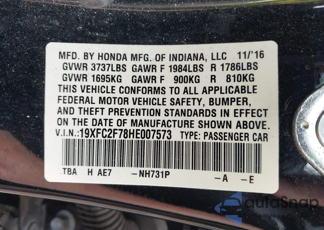 19XFC2F78HE007573: 42684192