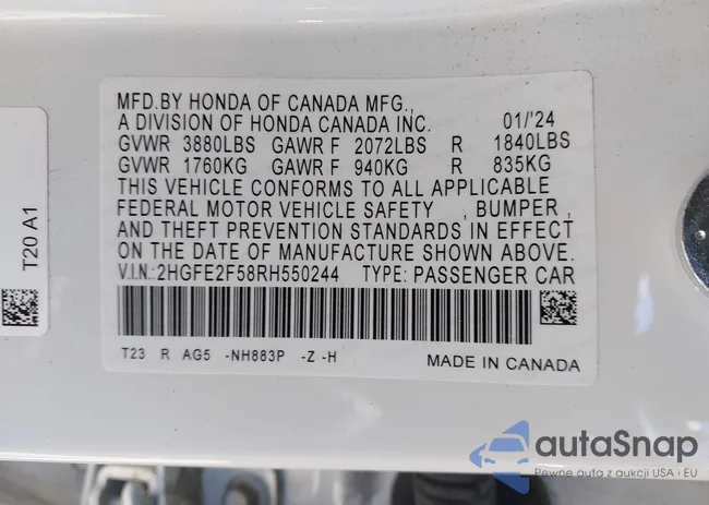 2HGFE2F58RH550244: 42685379