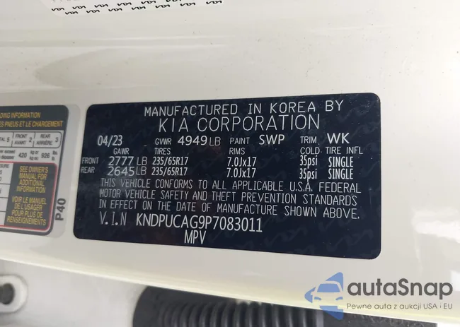 KNDPUCAG9P7083011: 42685551