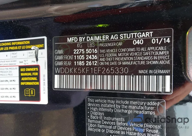 WDDKK5KF1EF265330: 42685640