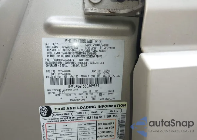 1FMDK06156GA09879: 42685800