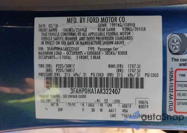 3FAHP0HA1AR322407: 42685865