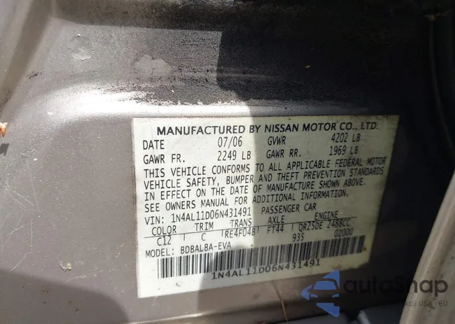 1N4AL11D06N431491: 42684906