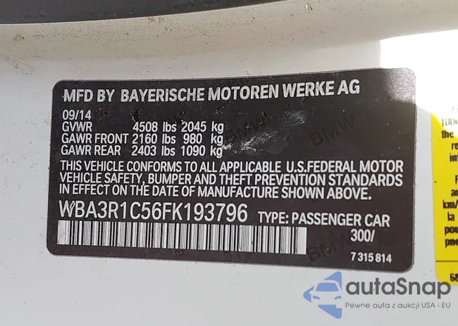 WBA3R1C56FK193796: 42684976