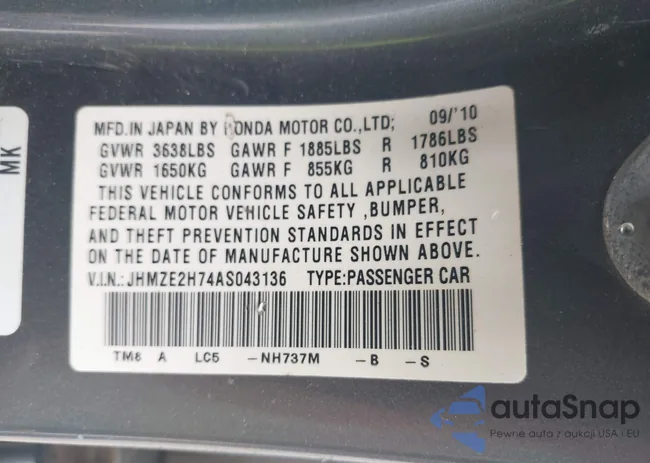 JHMZE2H74AS043136: 42684988