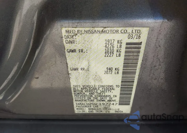 1N4AL3AP5GC192247: 42685198