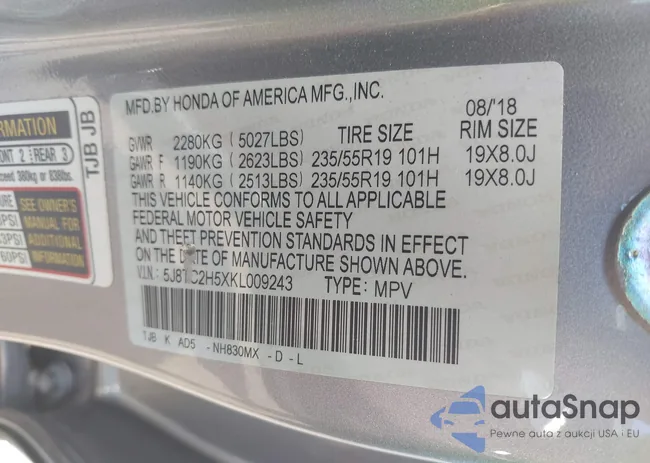 5J8TC2H5XKL009243: 42685229