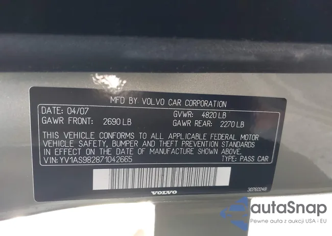 YV1AS982871042665: 42686333