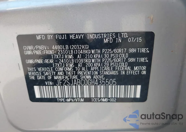 JF2SJABC0GH435505: 42686669