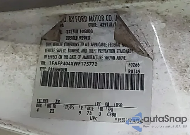 1FAFP404XWF175772: 42686695