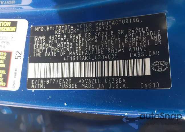 4T1G11AK4LU384035: 42686723