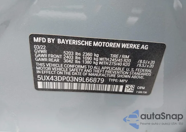 5UX43DP03N9L66879: 42685881