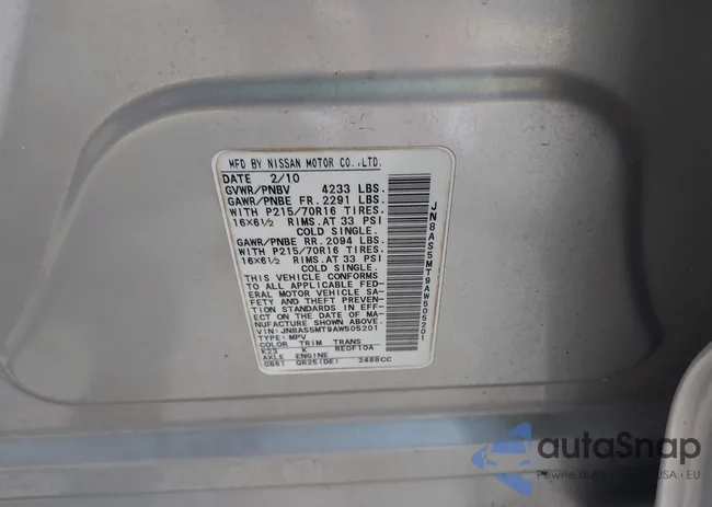 JN8AS5MT9AW505201: 42687292