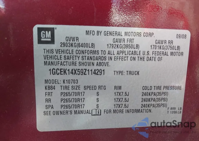 1GCEK14X59Z114291: 42687393