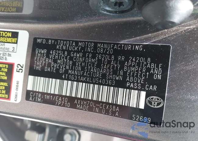 4T1G31AKXLU540363: 42687574