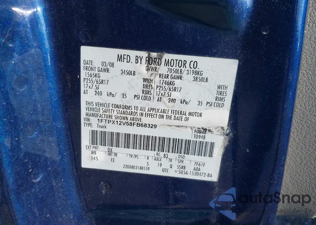 1FTPX12V58FB68329: 42687640