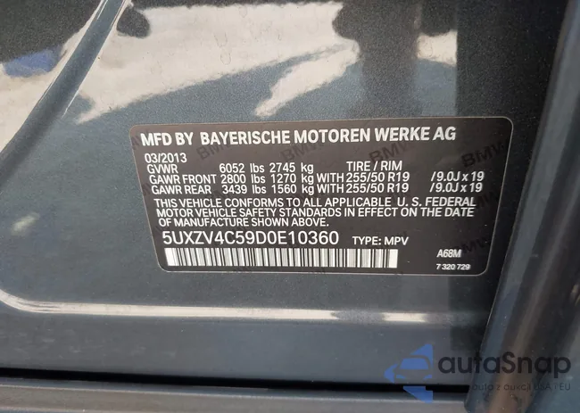 5UXZV4C59D0E10360: 42687678