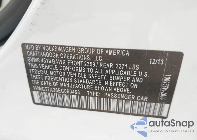 1VWCT7A36EC060468: 42687682