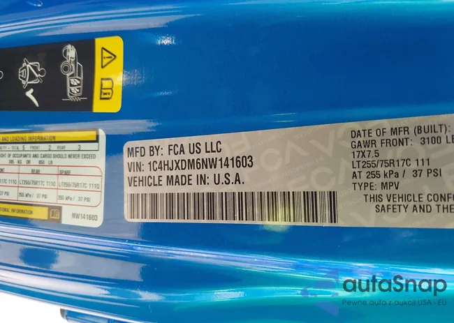 1C4HJXDM6NW141603: 42687693