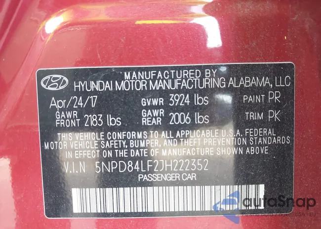 5NPD84LF2JH222352: 42687830