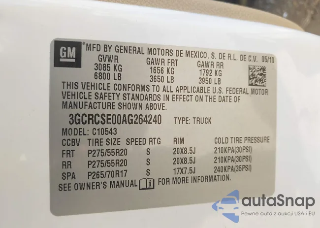 3GCRCSE00AG264240: 42687859