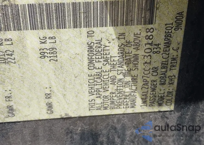 1N4AL2AP7CC130188: 42686880