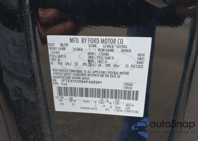 1FTEX1CW9AFA25291: 42686900