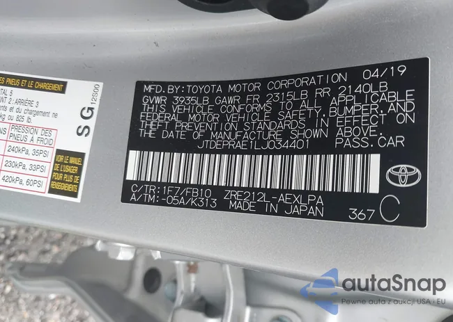 JTDEPRAE1LJ034401: 42686949