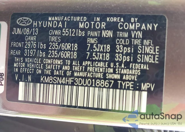 KM8SN4HF3DU018867: 42687008