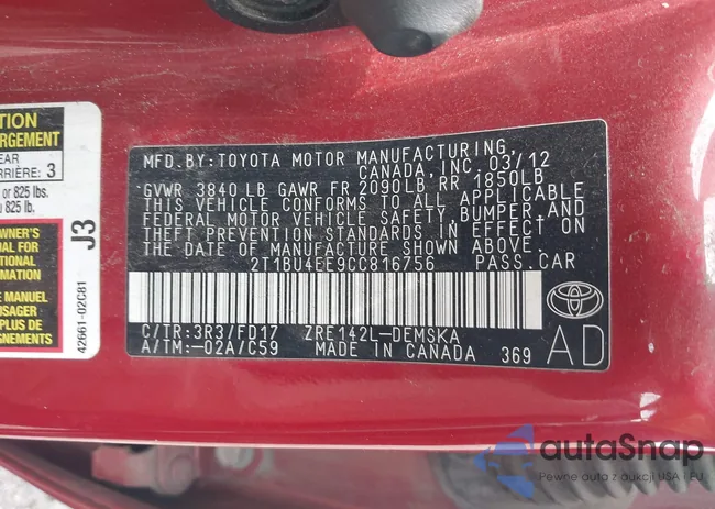 2T1BU4EE9CC816756: 42687013