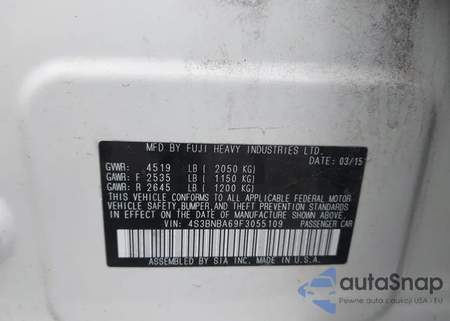 4S3BNBA69F3055109: 42687220