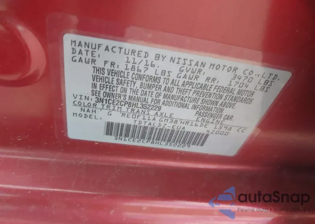 3N1CE2CP8HL352229: 42687230