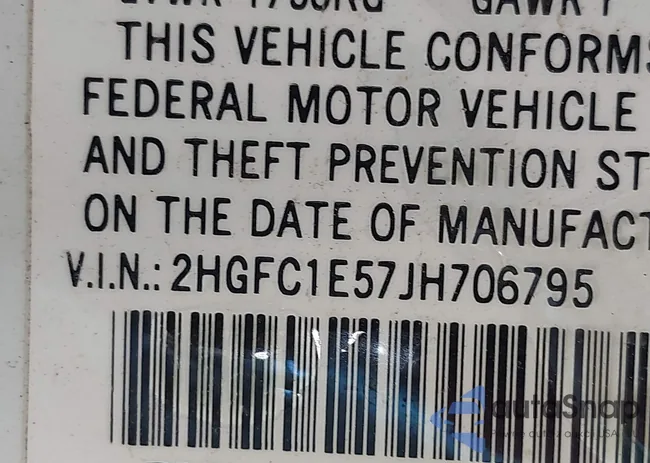 2HGFC1E57JH706795: 42688356