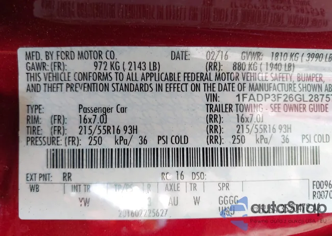 1FADP3F26GL287575: 42688382