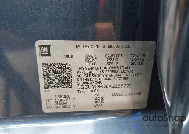 1GCUYDED5KZ155722: 42688392