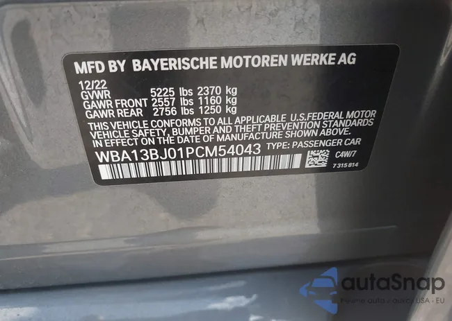 WBA13BJ01PCM54043: 42688410