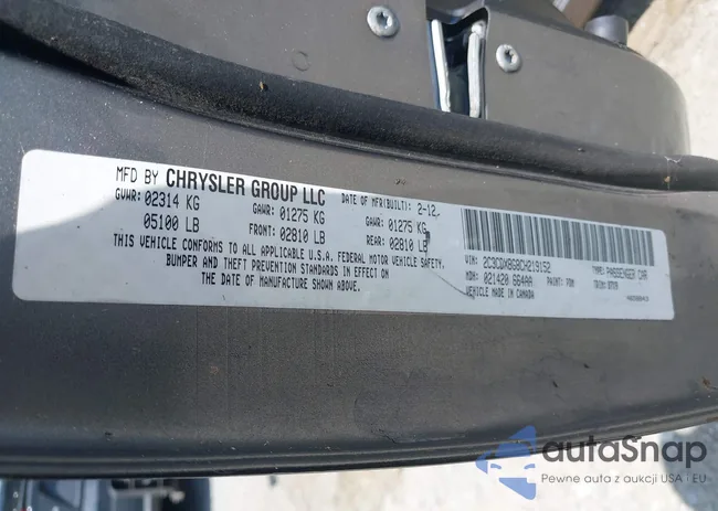 2C3CDXBG8CH219152: 42688432