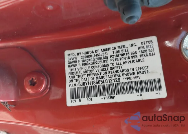 5J6YH18665L012129: 42688522